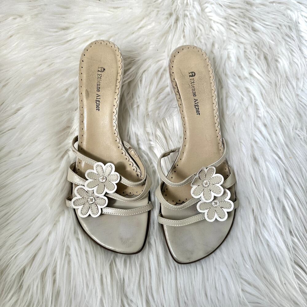 Etienne Aigner Y2K Kitten Heel Sandals Sz 8